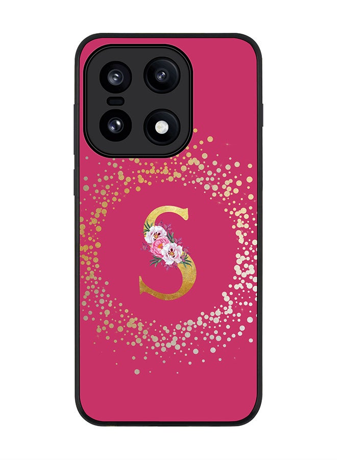 For OnePlus 15 Case,Slim fit Camera Protection, Shockproof Thin Phone cover  - Custom Monogram Floral - S ( Deep Pink )